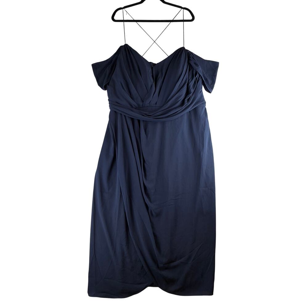 City Chic Navy Blue Off‑Shoulder Maxi Dress